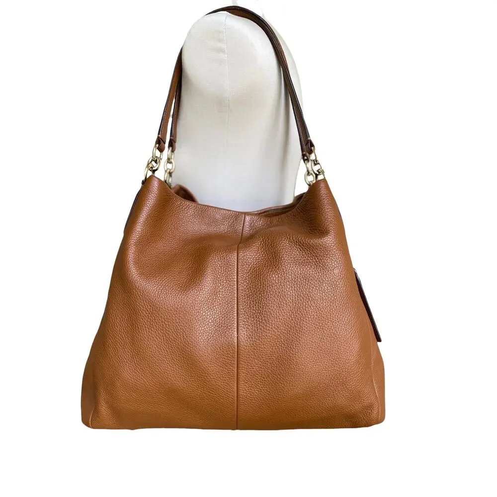 Coach Madison Phoebe #26224 Slouchy Hobo Shoulder Bag Saddle Brown Indie Duffle